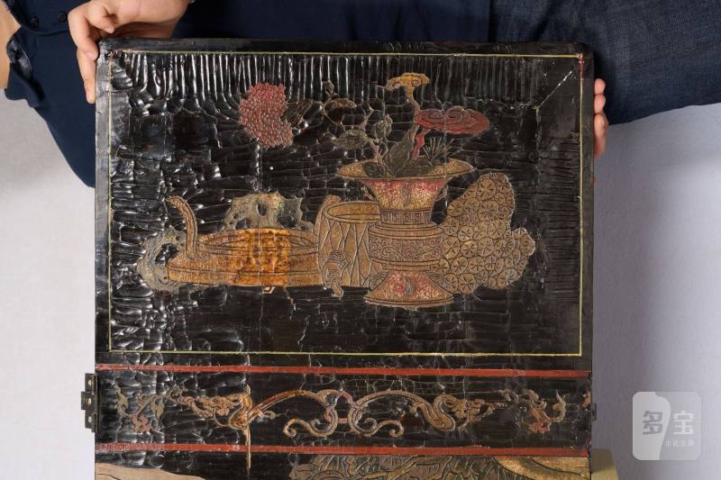 Lot1048 清康熙十二年（1673） 广作三水县知县苏嵋荣寿款彩大屏风 十二扇 - 图14